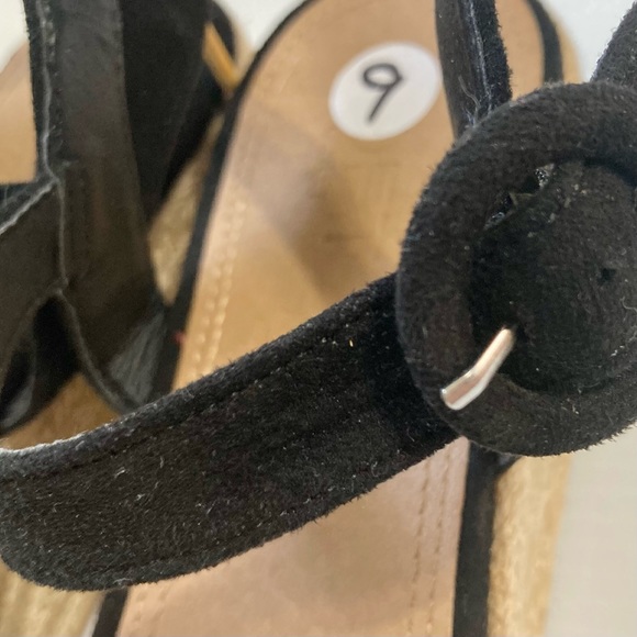 LOFT Black Espadrille Black Tan Wedge Sandals Women 9M - Picture 8 of 12